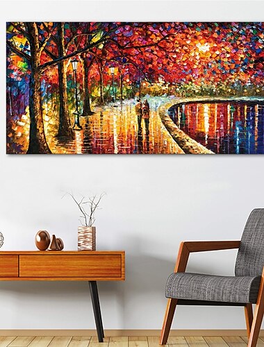  Baum handgefertigte handgemalte Ölgemälde Wandkunst abstrakte Retro-Paar Heimdekoration Dekor gerollte Leinwand kein Rahmen ungedehnt