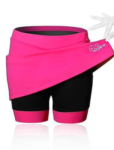  Arsuxeo Women's Cycling Skort Skirt Bike Shorts Skirt Semi-Form Fit Mountain Bike MTB Road Bike Cycling Sports 3D Pad Breathable Compression Reduces Chafing Dark Grey Black Spandex Clothing Apparel