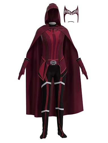  Scarlet Witch Wanda Django Maximoff Roupa Baile de Máscara Fantasias Festa a fantasia Cosplay filme for Mulheres Adulto Baile de Máscaras Festa de Solteira