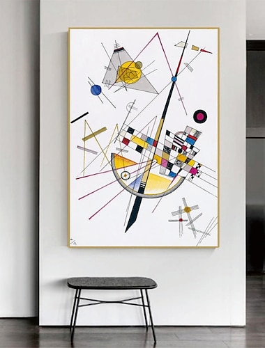  Hecho a mano pintado a mano pintura al óleo arte de la pared wassily kandinsky pintura abstracta tallada decoración del hogar lienzo enrollado sin marco sin estirar