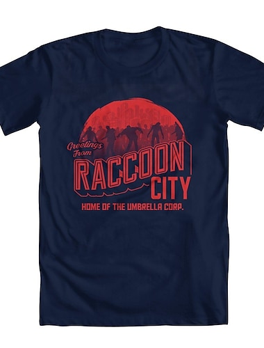  Обитель зла Raccoon City Как у футболки Аниме Мультяшная тематика Аниме Классический Уличный стиль Назначение Для пары Муж. Жен. Взрослые Снова в школу! Горячего тиснения