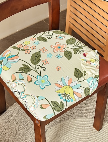  2 uds. De fundas para sillas de comedor, fundas elásticas para asientos, fundas extraíbles y lavables para sillas tapizadas, fundas para cojines para cocina y oficina