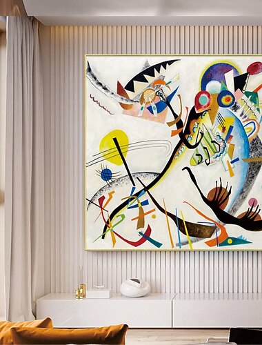  handgjord handmålad oljemålning väggkonst wassily kandinsky abstrakt snida heminredning dekor rullad duk utan ram osträckt