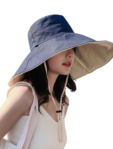  1 pcs Hombre Mujer Gorro para el Sol Gorro para senderismo Ala ancha Verano Al aire libre Protección Solar Filtro Solar Transpirable Reductor del Sudor Sombrero Color sólido Mezcla Poliéster / Algodón