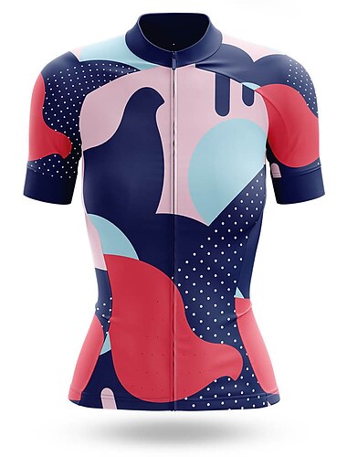  21Grams Damen Radtrikot fahrradbekleidung Fahrradtrikot Kurzarm Fahhrad Shirt mit 3 Gesäßtaschen MTB Mountain Rennrad Atmungsaktiv Feuchtigkeitsableitung Schnelltrocknend Reflexstreiffen Schwarz Rosa