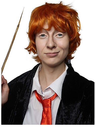  Ron Wizard Perücke kurze orange Perücke Cosplay-Charakter Halloween-Perücken