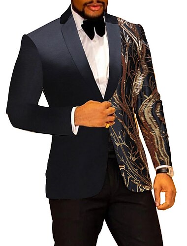  Schwarz-Rosa-Burgund-Herren-Anzug mit glitzernden Pailletten, gemustert, zweiteilig, Standard-Passform, einreihig, mit einem Knopf, 2024
