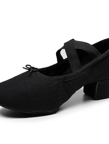  sun lisa női balettcipő bálterem cipő edzés előadás gyakorlat sarok vastag sarok bőr talp fűzős gumiszalag felnőtt fekete