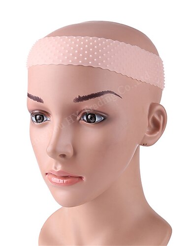  Silikonperücke Stirnband transparente Silikonperücke Haarbänder rutschfestes Silikonstirnband mit Perückennetzkappe und Randbürste für Damen Unisex