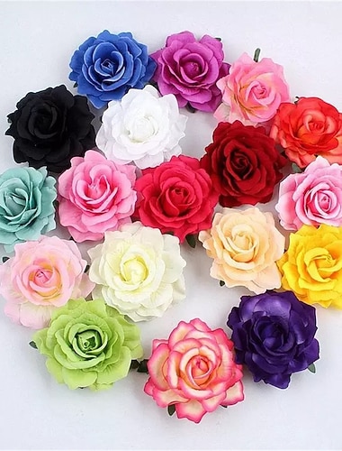  flokkende klut rose hårklips stoff hår tilbehør rik rose hår klips bryllup mote blomst hår klips kant klips