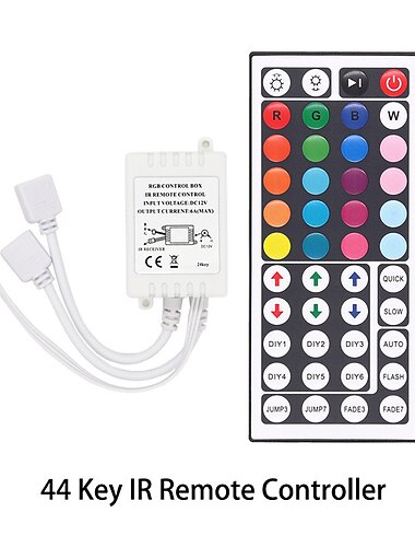  44 teclas dc12v conectores ir control remoto rgb regulador de lámpara para 3528 2835 5050 tira de luz led