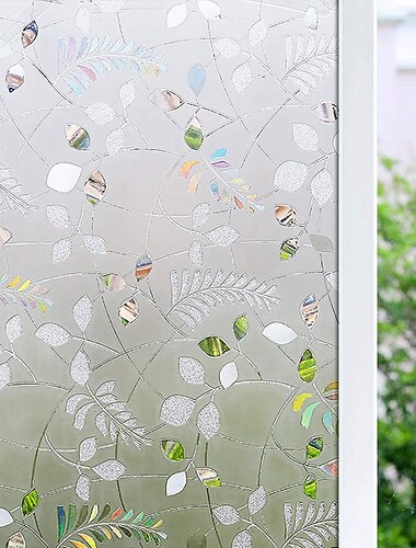  100x45 cm pvc frosted statische vastklampen planten glas film raam privacy sticker thuis badkamer decortion/raamfolie/raam sticker/deur sticker muurstickers voor slaapkamer woonkamer