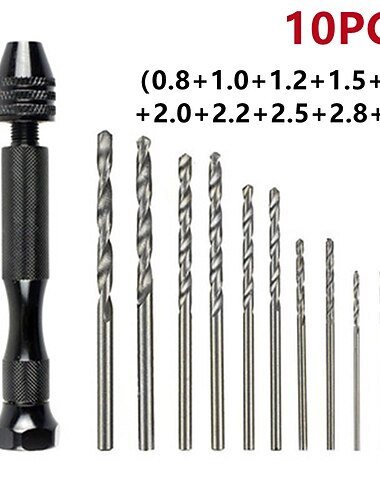 1 zestaw mini wiertło kręte mikro wiertarka ręczna bezkluczowy uchwyt wiertarski rozwiertak ręcznie wiertło kręte mocowania wiertło kręte 10/20/25/30/150 sztuk