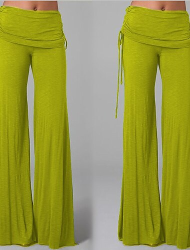  Yogahose mit weitem Bein für Damen, gesmokte Taillenhose, hohe Taille, Tanzkleidung, schnell trocknend, violett, weiß, schwarz, Yoga, Pilates, Tanzsport, Aktivkleidung, mikroelastisch, locker,