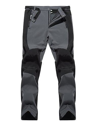 Herren Wanderhose Wanderhosen Fleece-gefütterte Hose Softshellhosen Winter Außen warm halten Windundurchlässig Atmungsaktiv Wasserdicht Hosen / Regenhose Unten Elastische Taille Schwarz Armeegrün