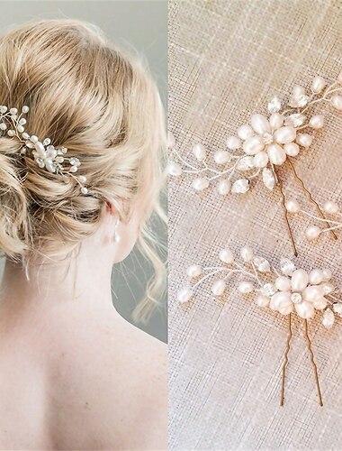  koreanische braut handgemachte perle kristall haarnadel pin u-förmigen clip hochzeit kopfschmuck haarschmuck