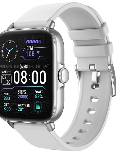  Smartwatch (Anruf annehmen/anrufen) 1,7 Zoll Smartwatch Fitness Laufuhr für Android iOS mit Herzfrequenz Schlaftracking 28 Sportmodi Blutsauerstoff ai Sprachsteuerung Fitnessuhr für Damen Herren