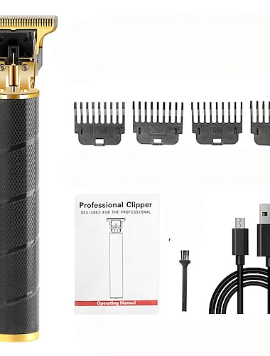  usb vintage t9 0mm גוזם שיער חשמלי לגבר קוצץ אלחוטי מכונת חיתוך שיער זקן ספר נטענת