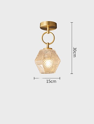 Mini plafonnier encastré, cristal près des plafonniers, luminaires de couloir luminaires de couloir encastrés en cristal lustre de plafond doré (sans ampoule)
