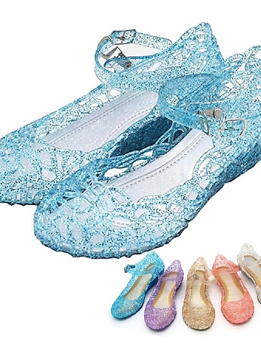  Frozen נסיכות לִכלוּכִית אלזה נשף מסכות נעלי ג'לי בנות תחפושות משחק של דמויות מסרטים וינטאג' אופנתי סגנון רחוב לבן אדום כחול האלווין (ליל כל הקדושים) קרנבל נשף מסכות נעליים