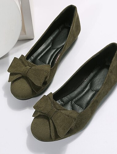 Schwarze Ballerinas aus Wildleder für Damen – elegante Schlupfschuhe mit Schleife für Freizeit und Büro
