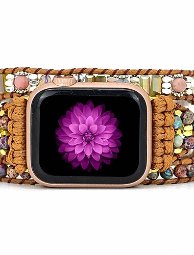  حبل مضفر مصنوع يدويًا متوافق مع Apple Watchband نساء متعدد الطبقات حصى خرز استبدال حزام الساعة إلى 38mm 40mm 41mm 42mm 44mm 45mm 49mm iwatch Series Ultra 8 7 6 SE 5 4 3 2 1
