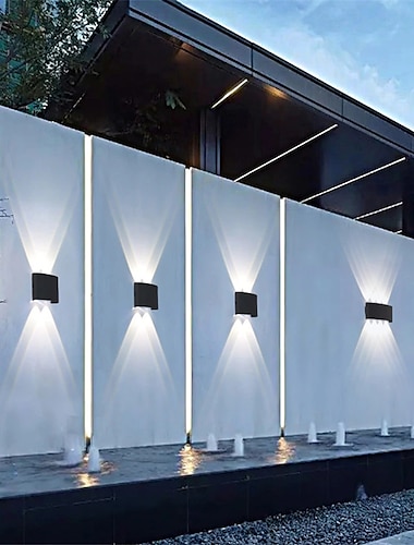  Luzes de parede led de 3 luzes de 17 cm design geométrico luzes de parede ao ar livre à prova d'água estilo minimalista moderno alumínio sala de estar quarto corredor luz de parede ip65 85-265v