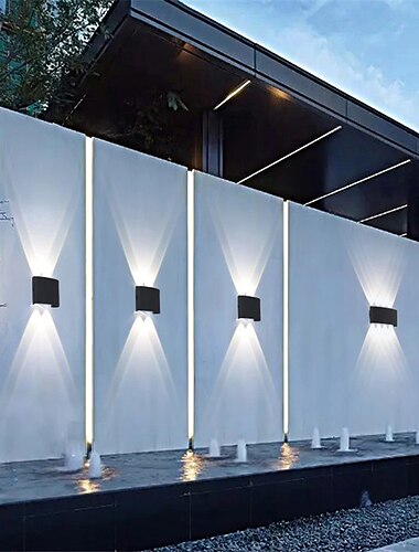  3-lys 17 cm led væglamper geometrisk design vandtætte udendørs væglamper moderne minimalistisk stil aluminium stue soveværelse korridor væglampe ip65 85-265v