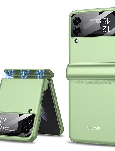  teléfono Funda Para Samsung galaxia Z Flip 5 Z Flip 4 Z Flip 3 Funda Trasera Portátil Magnética Protector de cuerpo completo Color sólido TPU