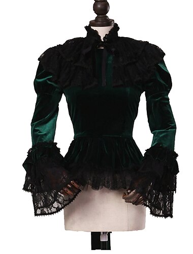  Rococo Victorienne Robe de Bal Blouse / Chemise Bal Masqué Grande Taille Femmes Mascarade Carnaval Soirée Halloween Adulte Blouses
