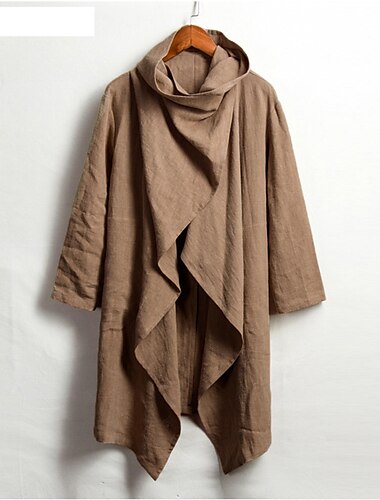 Herren Wintermantel übergangsjacke Trenchcoat Umhang / Capes Urlaub Geschäft Frühling Herbst Baumwollmischung Schnelltrocknend Leicht Oberbekleidung Bekleidung Streetwear Stilvoll ohne Druck Einfarbig