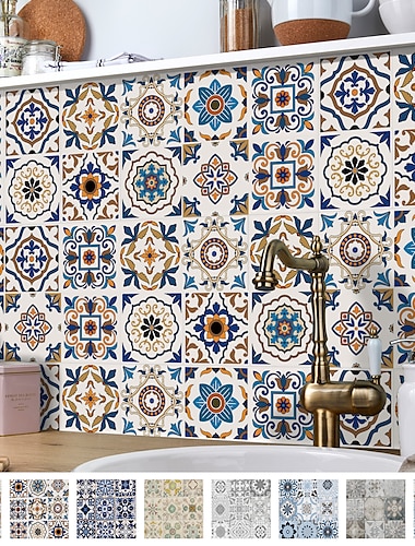  24/48 pezzi adesivi per piastrelle impermeabili creativi cucina bagno soggiorno adesivi murali autoadesivi adesivi per piastrelle impermeabili in stile nordico