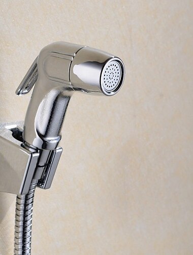  robinet de bidet multifonction avec support chrome toilette pulvérisateur de bidet à main autonettoyant contemporain argenté