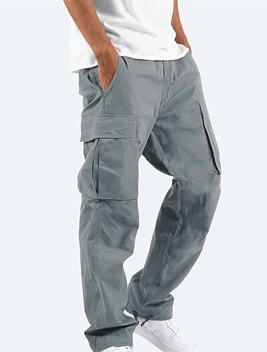  Herren Cargohose Cargohosen Cargohose Bein Kordelzug Feste Farbe Ripstop Atmungsaktiv Wochenende Strassenmode Klassisch Brautkleider schlicht Schwarz Gelb