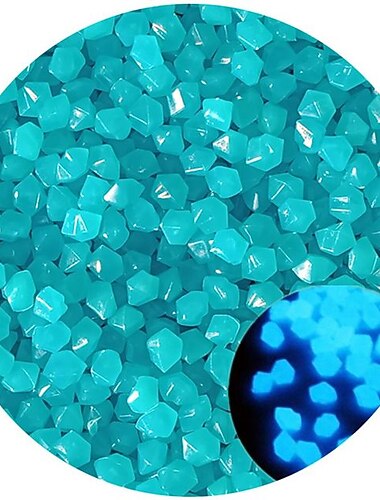  Lot de 500 galets de décoration de jardin, pierres lumineuses phosphorescentes, galets décoratifs pour décoration extérieure, aquarium et aquarium