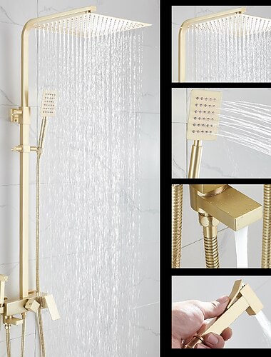  torneira do chuveiro, sistema de chuveiro com chuva sistema de chuveiro de chuva conjunto de massagem com jato de corpo - chuveiro de mão incluído chuveiro de chuva de arrancamento antigo estilo