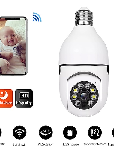  LED Bulb Light HD 1080P IP Camera Wireless Panoramic Home Security WiFi Smart Bulb Night Vision Camera