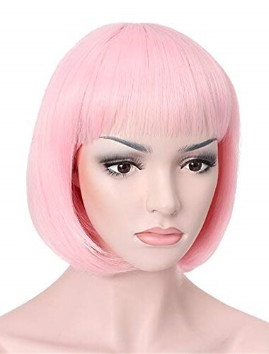  Korte Rechte Haar Flapper Cosplay Kostuum Bob Pruik Halloween Cosplay Feest Pruiken