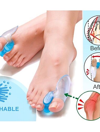  2 Stück Big Toe Separator Bone Corrector Glätteisen Silikongel Fuß Fingerschutz Bunion Adjuster Fußmassagegerät