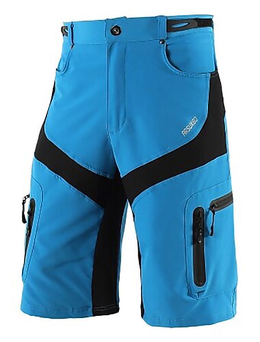  Arsuxeo رجالي لون الصلبة جيبة شورت MTB شورت الدراجة دراجة هوائية شورتس بنطلونات تشكل صالح دراجة جبلية دراجة الطريق رياضات مقاوم للماء متعددة جيب سريع جاف شرائط عاكسة أسود أخضر داكن سباندكس ملابس