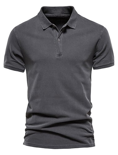  Herren Poloshirt Golfhemd Casual Täglich Polo-Kragen Klassisch Kurzarm Modisch Brautkleider schlicht Feste Farbe Knopf vorne Button-Down Frühling Sommer Regular Fit Blau Grau Poloshirt