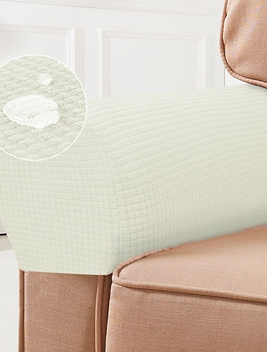  Fundas de reposabrazos elásticas de licra, impermeables, para sillas, sofá, sillón, color burdeos y rojo, juego de 2 unidades
