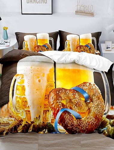  festival della birra dell'oktoberfest set copripiumino 3 pezzi set biancheria da letto per hotel copripiumino include 1 copripiumino, 2 federe per matrimoniale/regina/re (1 federa per doppia/singola)