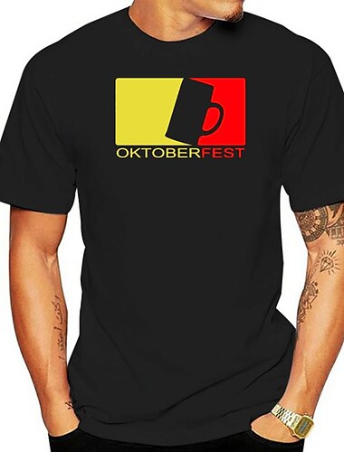 Oktoberfest Bier Handwerk Cosplay Kostüm T-Shirt-Ärmel Anime Klassisch Streetstyle Für Paar Herren Damen Erwachsene Oktoberfestbier Heißprägen