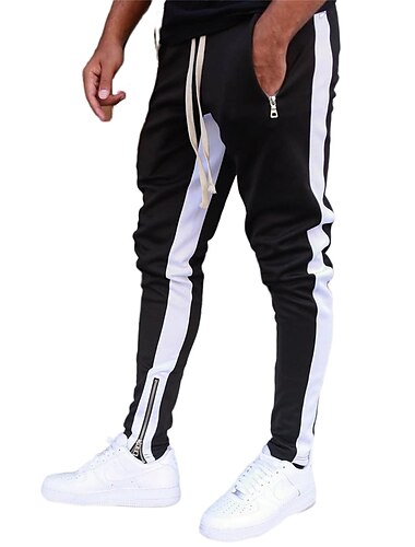  Herren Jogginghose Jogger Sporthose Tasche mit Reißverschluss Knöchelreißverschlüsse Unten Sportlich Athlässigkeit Frühling Atmungsaktiv Feuchtigkeitsableitung Weich Fitness Fitnesstraining Laufen