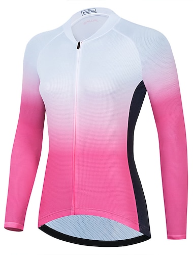 Damskie Koszulka rowerowa Gradient Długi rękaw Rower Dżersej Top z 3 tylnymi kieszeniami Kolarstwo górskie Kolarstwie szosowym Szybkie wysychanie Odblaskowe paski Kieszeń na plecach Odprowadza wilgoć   Damskie Koszulka rowerowa Gradient Długi rękaw Rower Dżersej Top z 3 tylnymi kieszeniami Kolarstwo górskie Kolarstwie szosowym Szybkie wysychanie Odblaskowe paski Kieszeń na plecach Odprowadza wilgoć