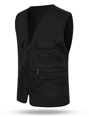  Per uomo Gilet Gilet da pesca Gilet da escursione Gilet senza maniche Giacca Gilet Esterno Per eventi Streetwear Moderno Estate Primavera Tasche Asciugatura rapida Poliestere Traspirante Colore puro