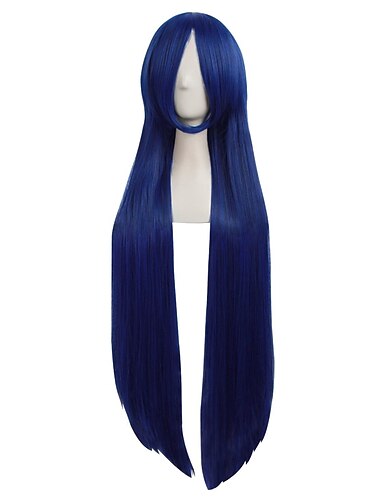  Perucce Boa Hancock One Piece 40-100cm blu/nero lunghe dritte peruca cosplay per feste perucce per Halloween
