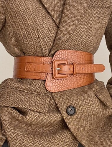  Cintura elástica ultra ancha europea y americana para mujer con abrigo, falda, cinturón, cinturón exterior para mujer, cinturón con traje