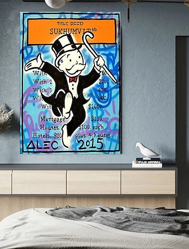 håndlaget håndmalt abstrakt alec monopol maleri oljemaleri wall street art moderne hjemmedekorasjon dekor rullet lerret uten ramme ustrukket